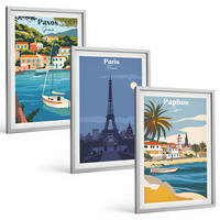 BILDER SET 3er Set - 40x60 cm Silberner Rahmen - Küstenstädte und Architektur - Silberfarben, Kunststoff (40/60cm) - TULUP
