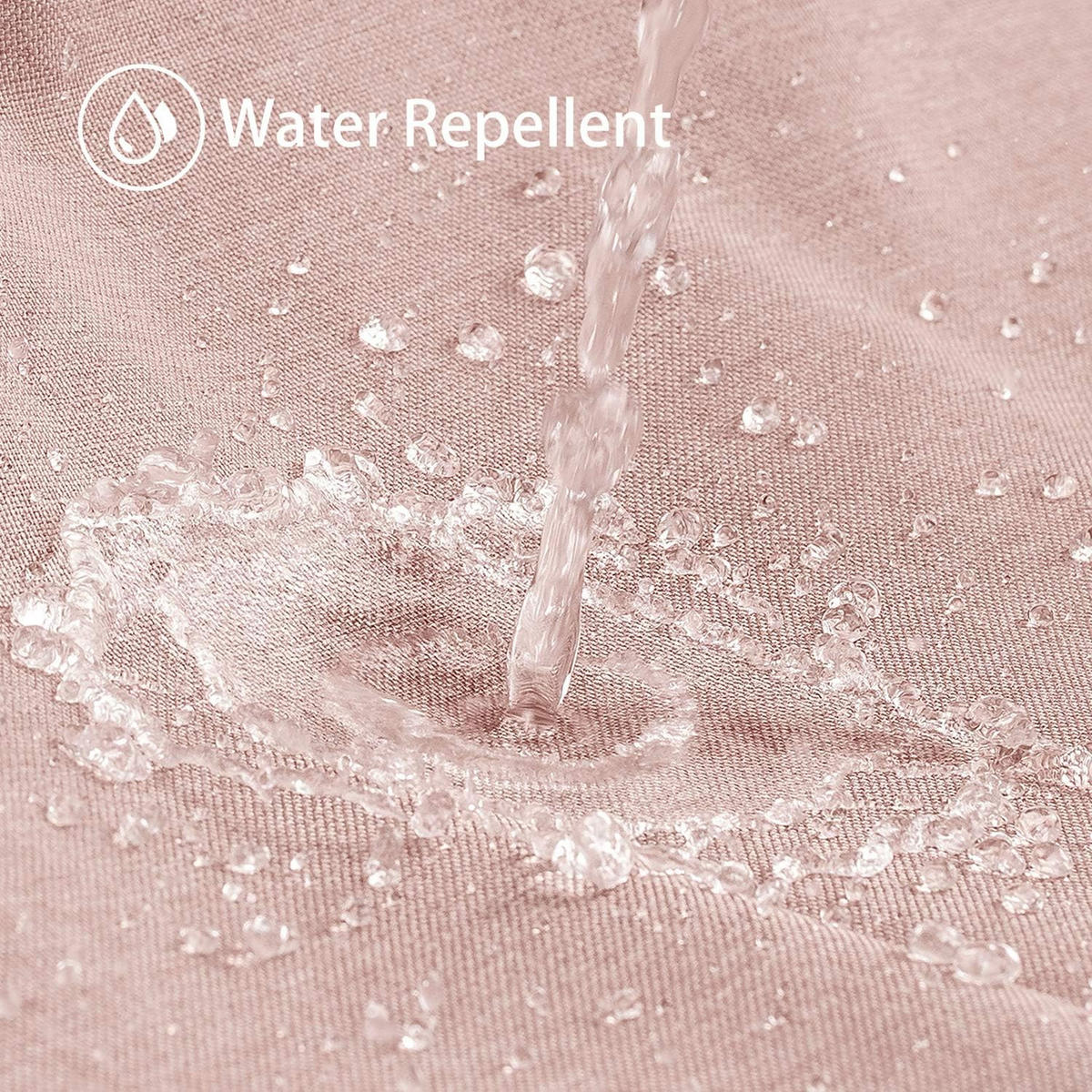 DUSCHVORHANG Rosa Leinen Polyester wasserdicht schimmelresistent mit Ringen für Dusche - Pink, Textil (200/180cm) - MCBOSON