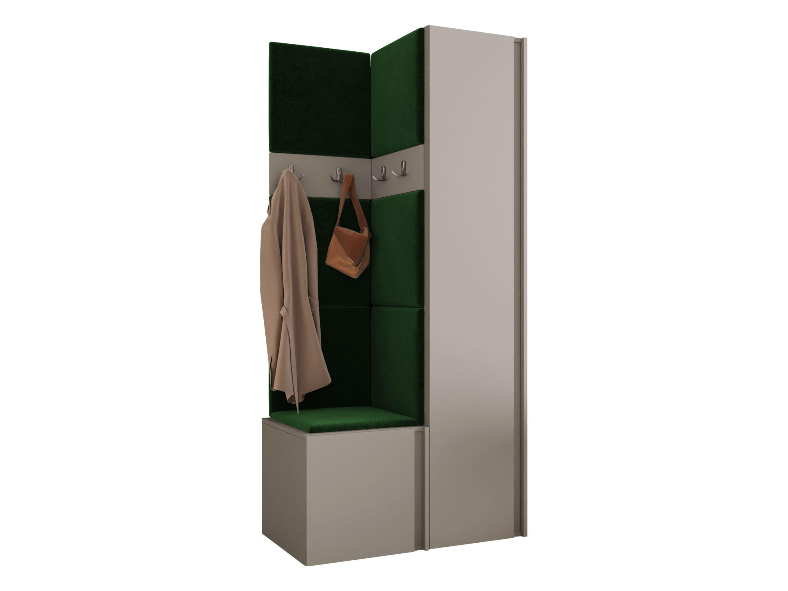 MOBILIER PENTRU HOL Orion XXIV - cașmir/verde, material plastic/compozit lemnos (82/186/46cm) - MIRJAN24