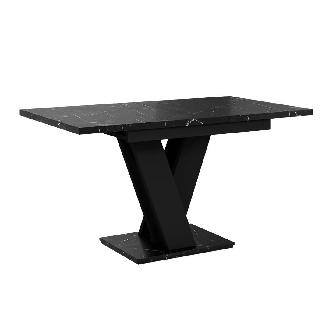 ESSTISCH Royal Schwarz Marmoptik Ausziehbar 120 - 160 cm - Schwarz, Holzwerkstoff (120/80/75cm) - PROSPERO