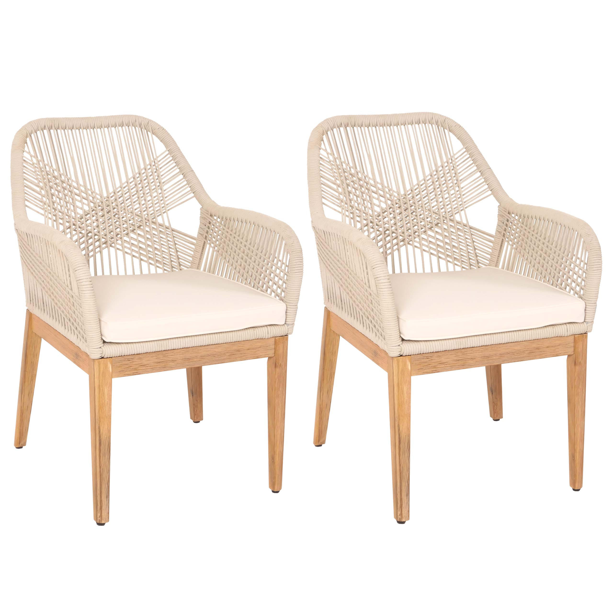 GARTENSTUHL H56B Beige - Beige, Holz (58/85/59cm) - MCW