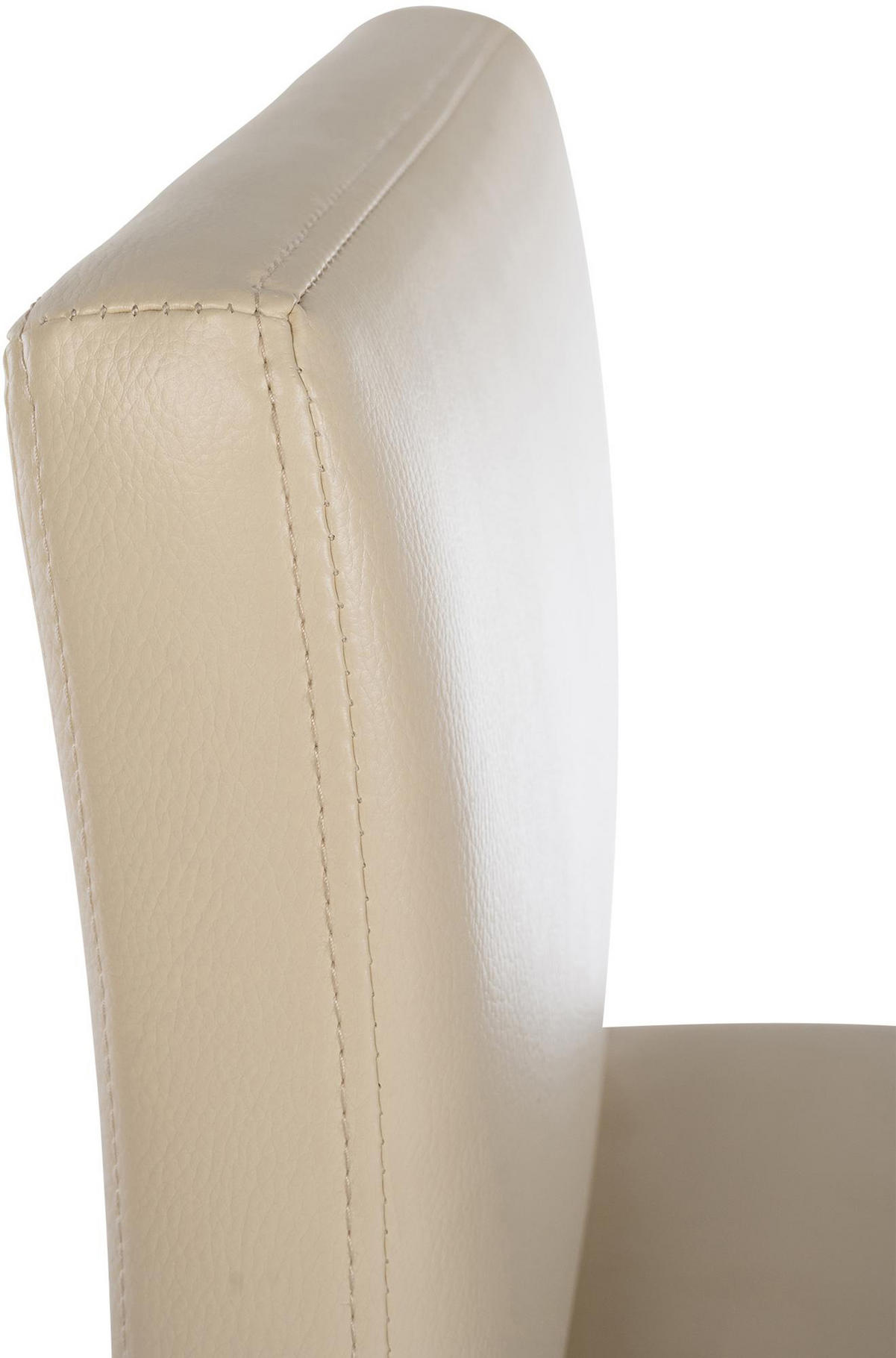 BARHOCKER New Orleans Kunstleder B creme - Schwarz/Naturfarben, Kunststoff/Metall (40/96/50cm) - TPFLiving