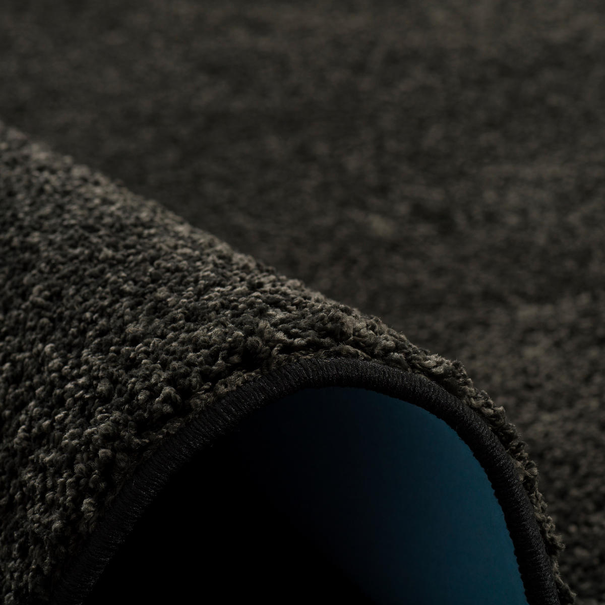 HOCHFLOR VELOURS TEPPICH MONA RUND - Schwarz, Textil (100/100cm) - Snapstyle