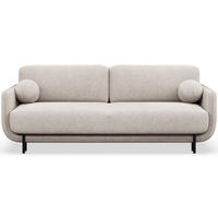 SCHLAFSOFA Ovals Hellbeige - Ecru/Schwarz, Textil/Metall (236/95/96cm) - Selsey