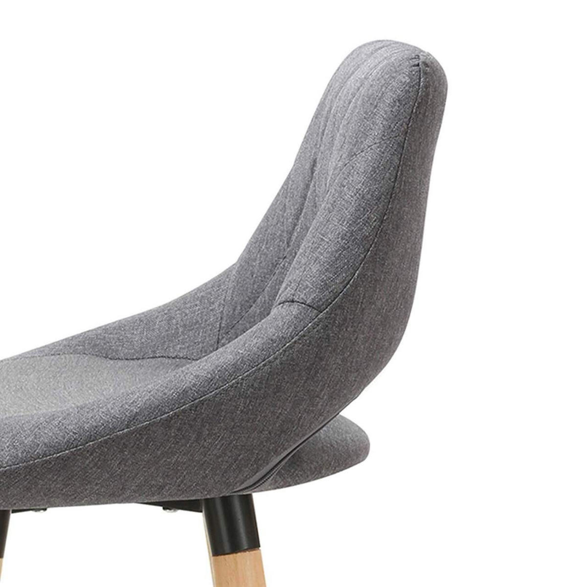 BARHOCKER 2er Set, aus Leinen, Holzgestell, Dunkelgrau - Dunkelgrau/Buchefarben, Holz/Textil (43/91/43cm) - Woltu