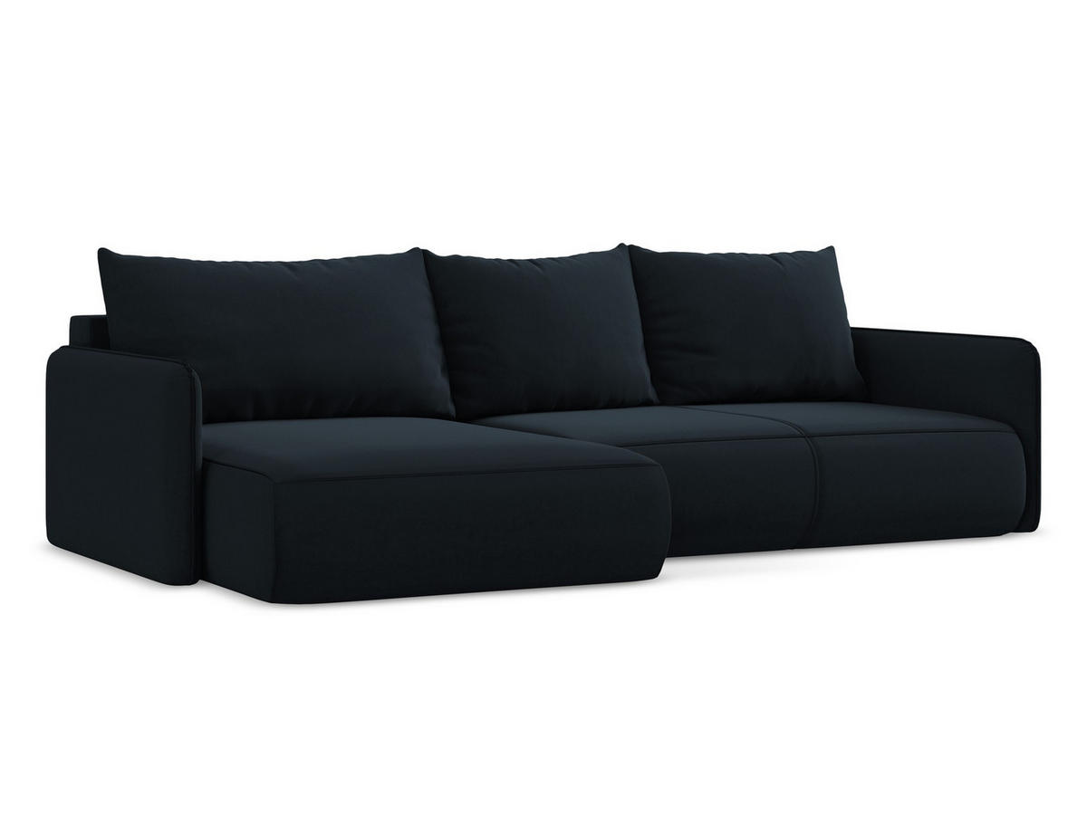 ECKSOFA mit Schlaffunktion Chenille Stoff Grau - Silberfarben/Schwarz, Textil/Metall (242/162cm) - Makamii