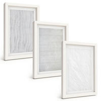 BILDER SET 3er Set - 20x30 cm Weißer Rahmen - Helle Sandmusterstrukturen - Weiß, Kunststoff (20/30cm) - TULUP
