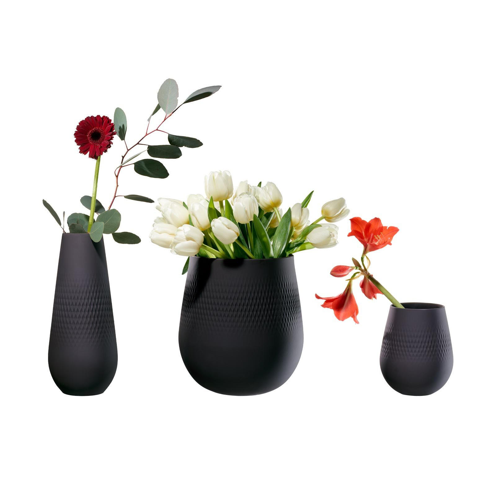 VASEN-SET Manufacture Collier schwarz 3er Set - Schwarz, Keramik (1cm) - Villeroy & Boch