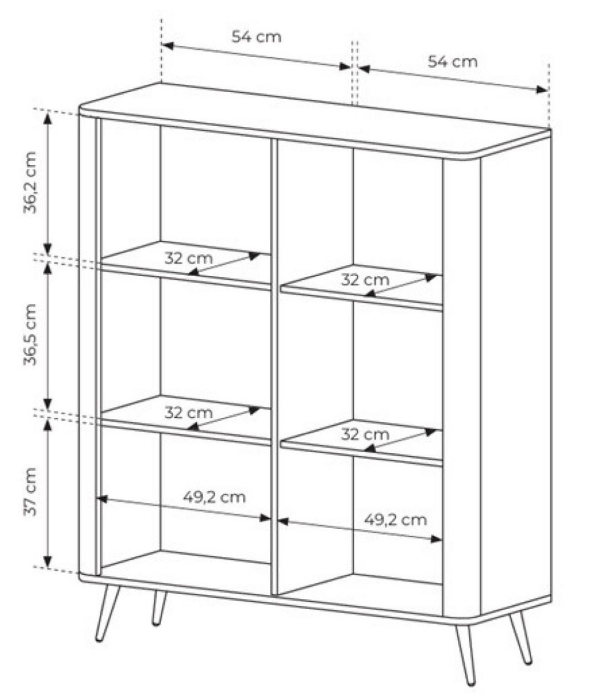 SIDEBOARD Mehrfarbig Lena - Multicolor, Holzwerkstoff (113.2/134.1/38cm) - Sepro Meble