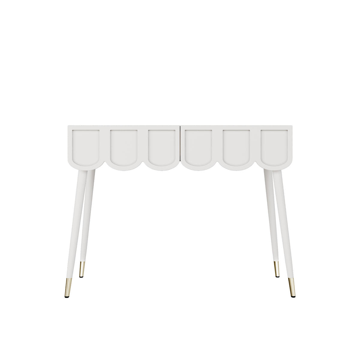 SCHMINKTISCH 100/40/76 cm weiß aus MDF mit 2 Schubladen - Weiß, Holzwerkstoff (40/76/100cm) - OKWISH