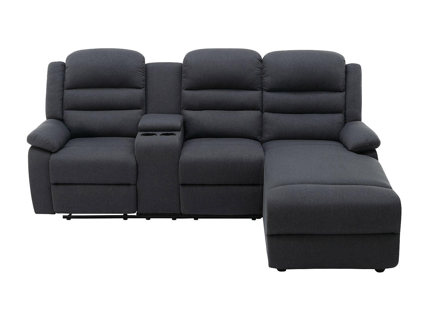 RELAXSOFA - 4 Personen - Stoff - Anthrazitgrau - - Anthrazit, Textil (231/102/172cm) - Vente-Unique