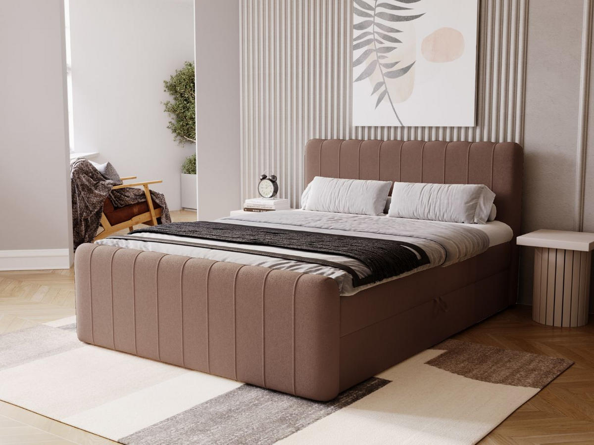 BOXBETT Osteno 160x200 Braun - Braun, Holz/Textil (160/200cm) - Graingold