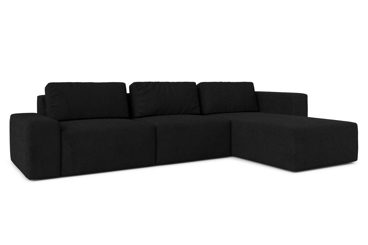 ECKSOFA L Form Arkleton Schwarz 360/180/93 cm Rechts Bequem & Modern - Schwarz, Kunststoff/Textil (360/180cm) - AX Living