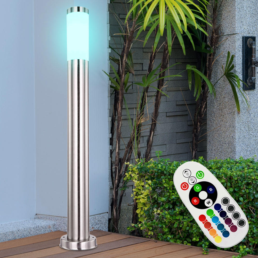 LED WEGELEUCHTE Edelstahl RGB - Silberfarben, Metall (12.7/12.7/80cm) - Globo Lighting