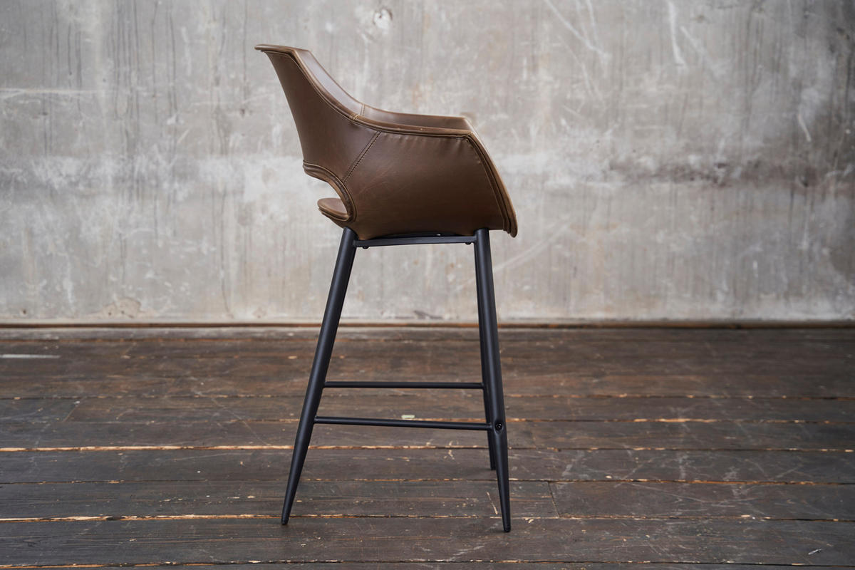 THEKENHOCKER ZAJA Dunkelbraun Kunstleder - Dunkelbraun, Leder (57/103/59cm) - KAWOLA