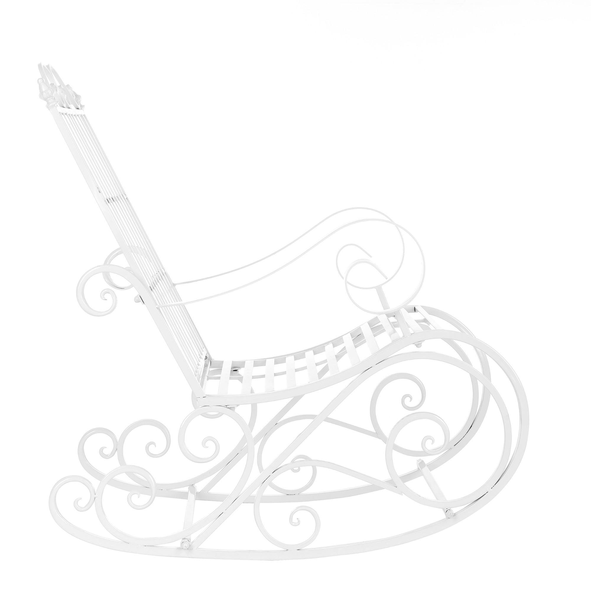 SCHAUKELSTUHL Geraldton - Weiß, Metall (59/92/90cm) - [en.casa]