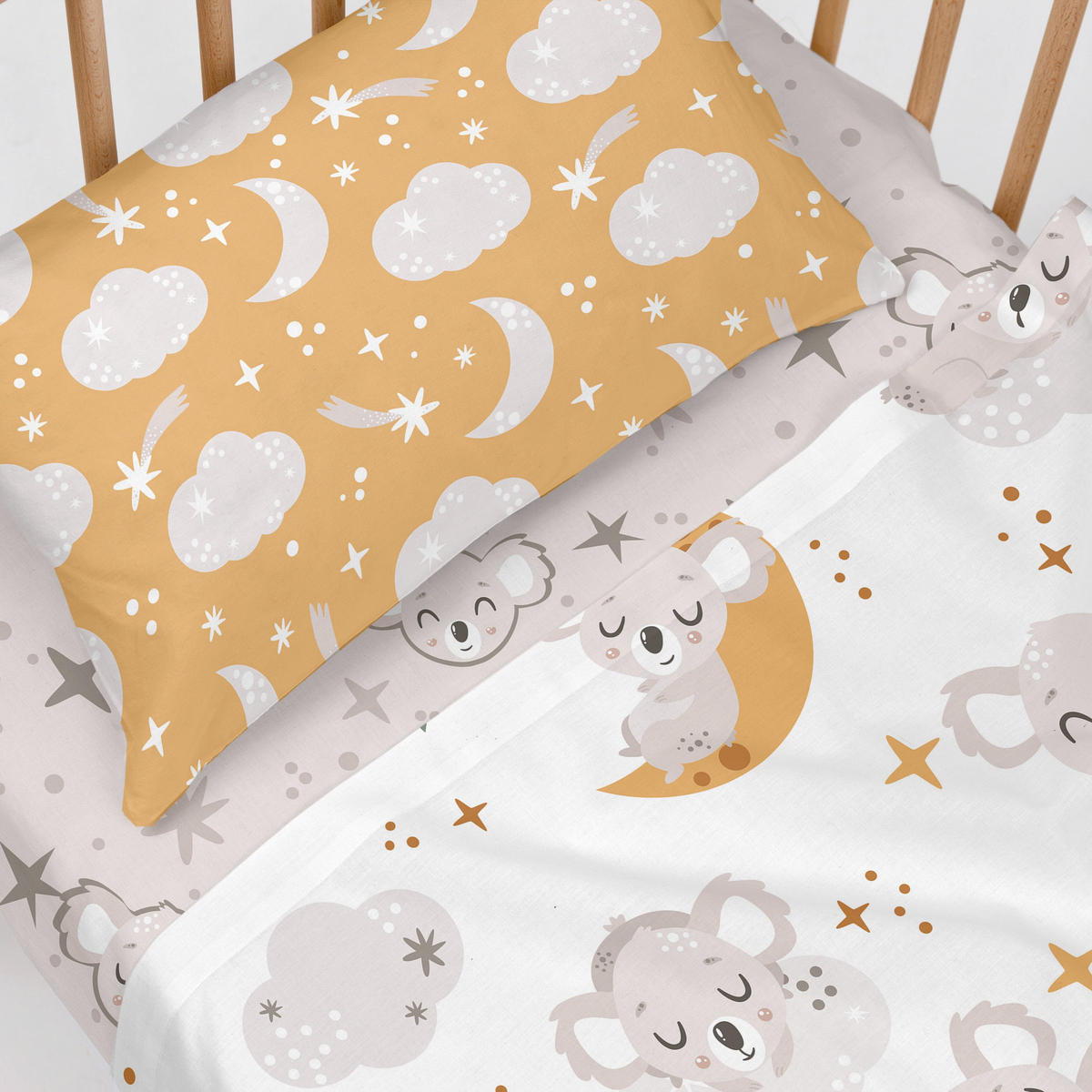 BETTWÄSCHE 2er-Set teiliges baby koala 100x130 cm (kinderbett) mehrfarbig - Multicolor, Textil (100/130cm) - Happy Friday