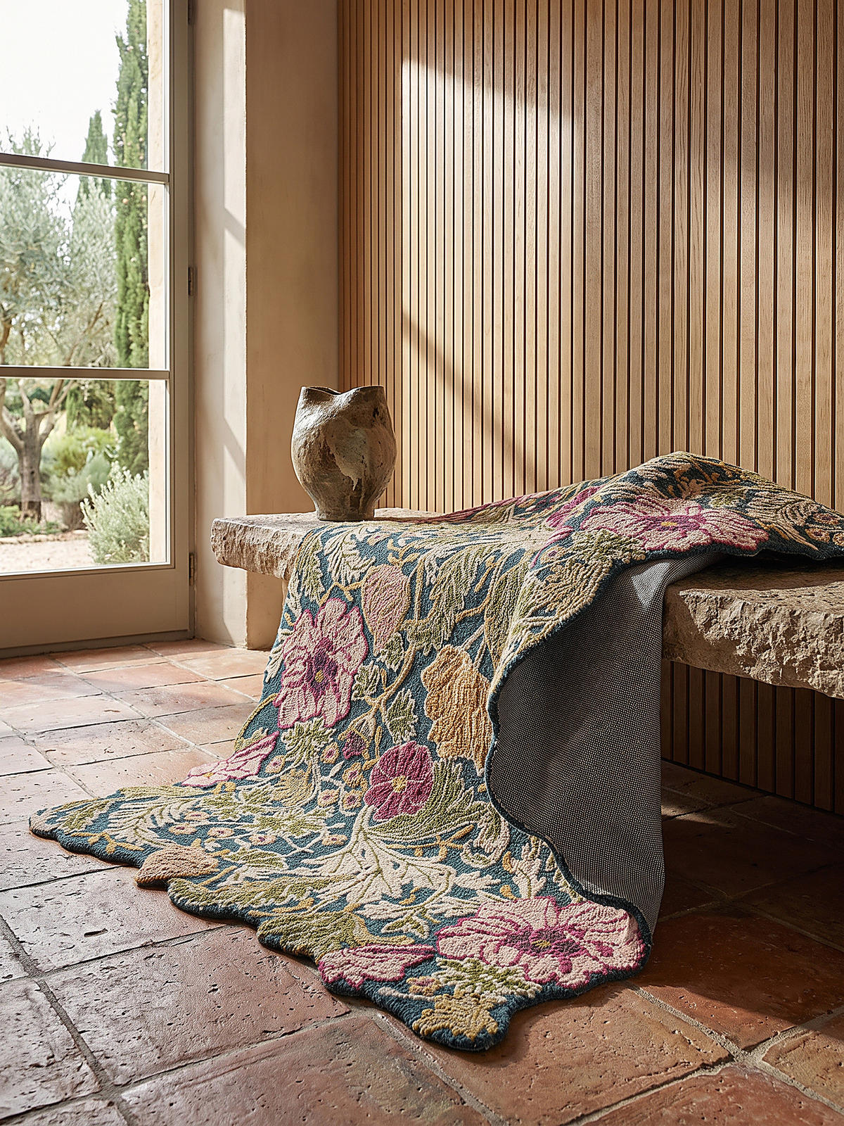 WOLLTEPPICH handgetuftet CHAR, Blütenmuster, Multi, 120 x 170 cm - Multicolor, Textil (120/170cm) - KADIMA DESIGN