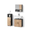 BADMÖBEL-SET Ronco Goldkraft Eiche/Anthrazit 3 Teile - Anthrazit/Eiche Wotan, Holzwerkstoff (60/95/30cm) - Livinity®