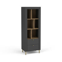 BÜCHERREGAL Monta mit 2 Schubladen, Schwarz - Schwarz, Holzwerkstoff (60/169/40cm) - Beautysofa