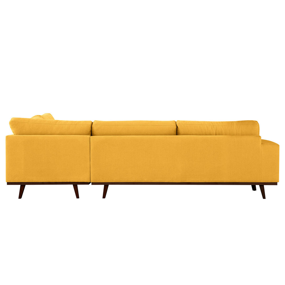 ECKSOFA mit Ottomane - Gelb/Buchefarben, Buchenholz/Textil (287/219cm) - home24