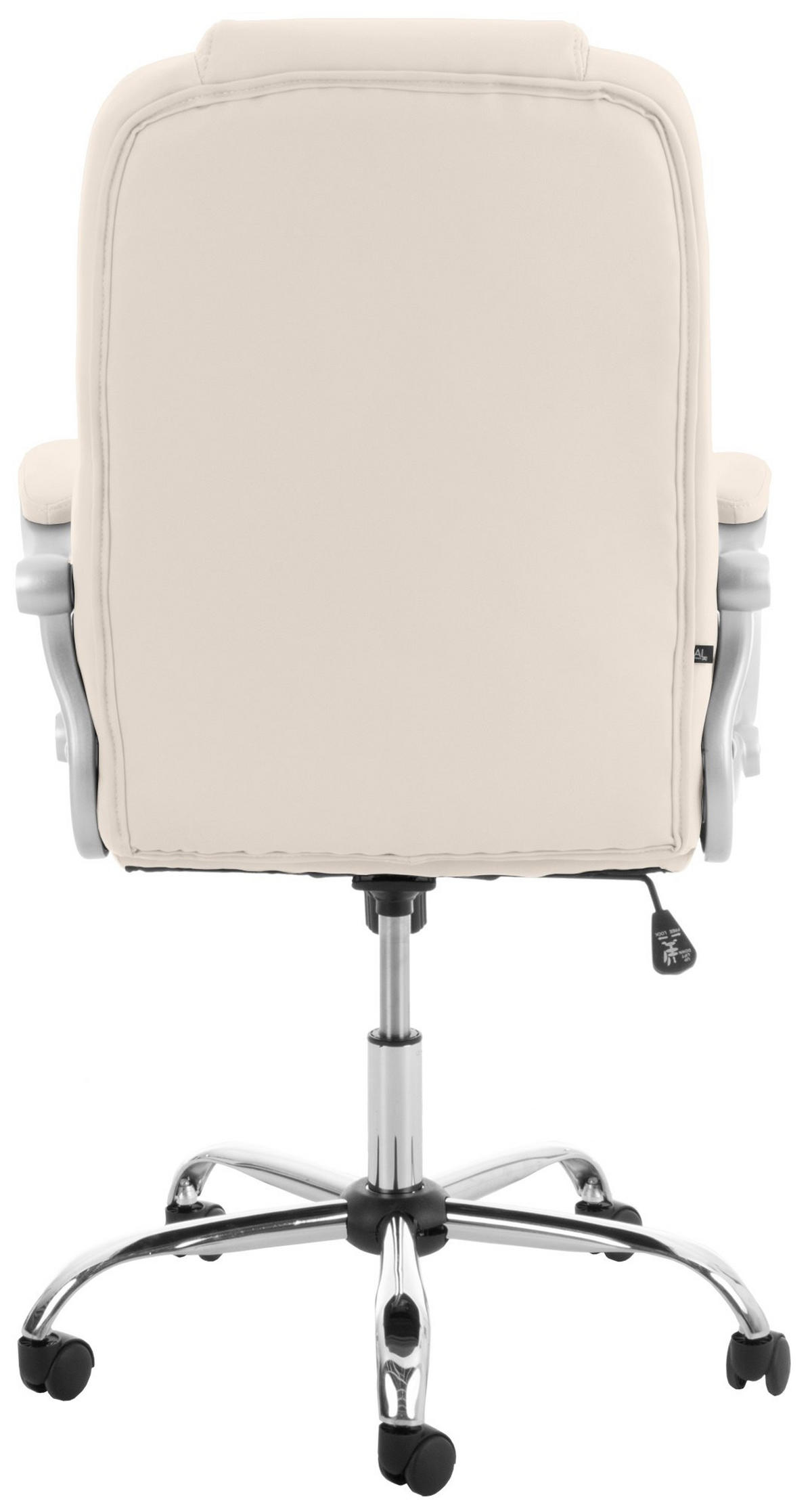 CHEFSESSEL Lederlook Creme - Chromfarben/Creme, Textil/Metall (66/113/70cm) - CLP