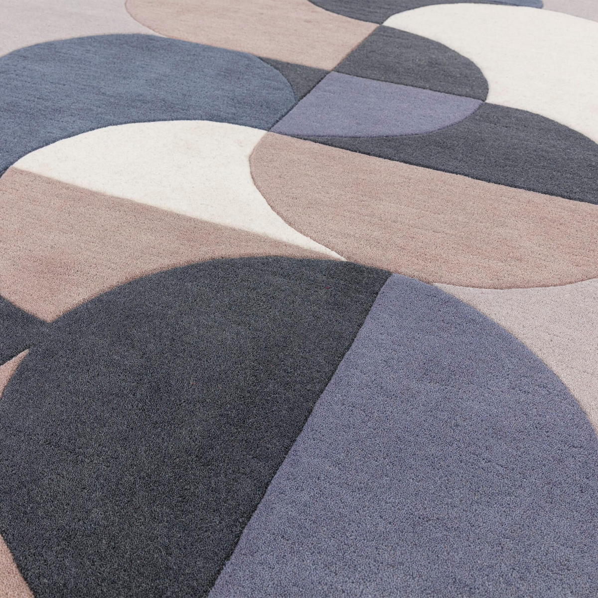 TEPPICH Schurwolle handgetuftet geometrisch Mehrfarbig HULL-Beverley, Hellgrau 200x300 cm - Hellgrau, Textil (200/300cm) - KADIMA DESIGN