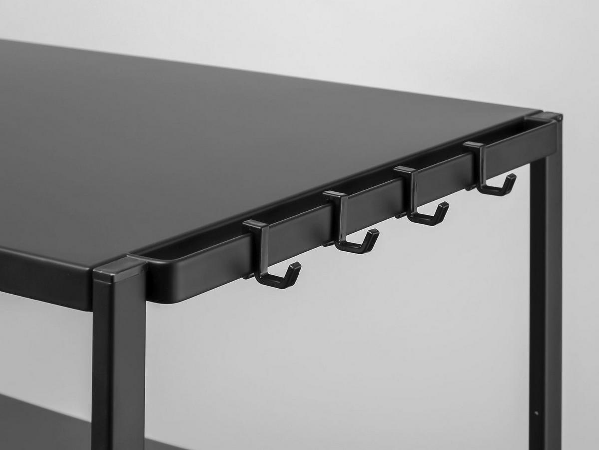 KÜCHENWAGEN Tower schwarz 38/81/49 cm auf Rollen, 3 Ebenen - Schwarz, Metall (49/81/38cm) - Yamazaki