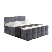 BOXBETT mit Matratze H4 und Lattenrost - LIRO-Z - 160x200 - Dunkelgrau Casablanca - Dunkelgrau, Holzwerkstoff (160/200cm) - ALTDECOR