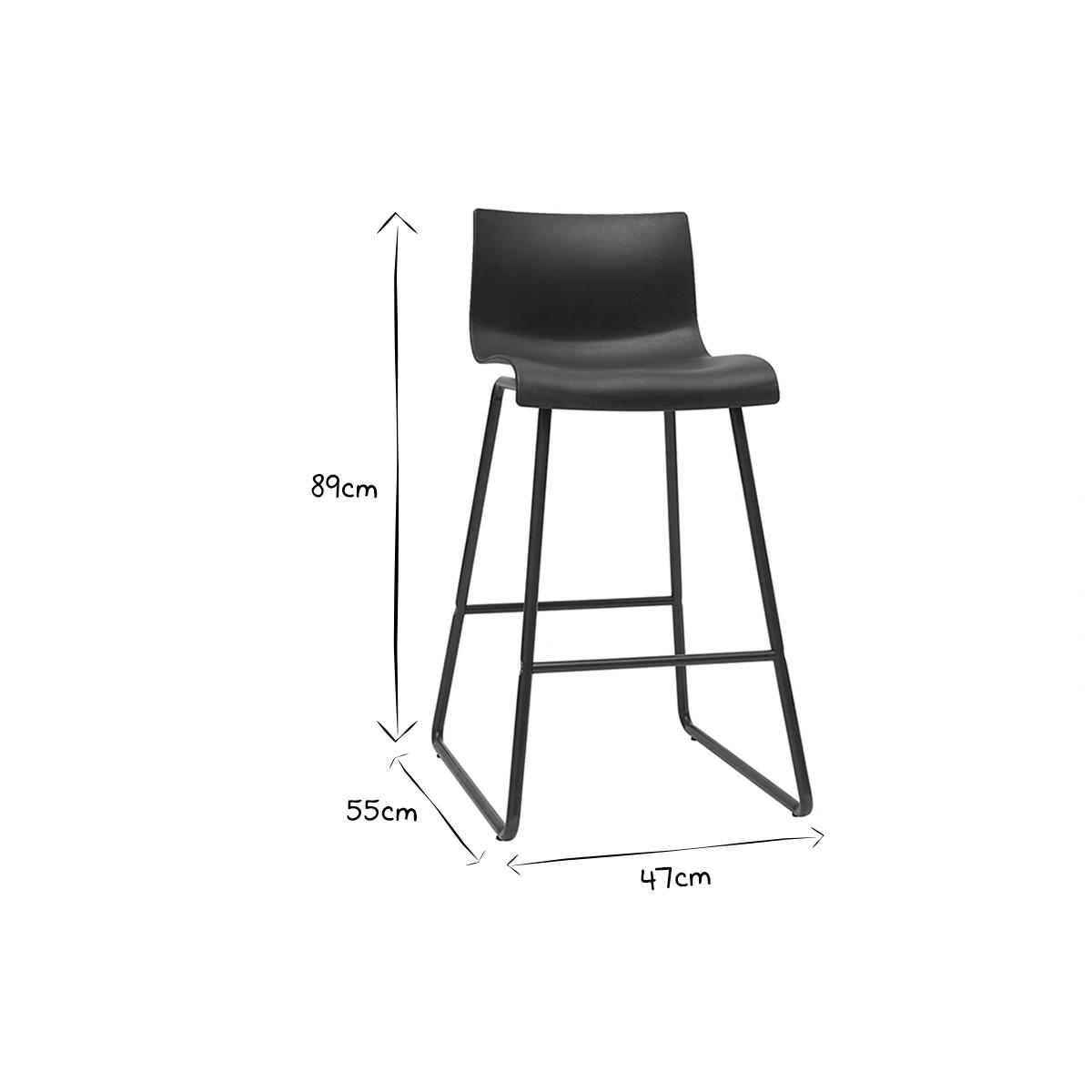 BARHOCKER Design Schwarz H65 ONA - Schwarz, Kunststoff (55/89/47cm) - Miliboo