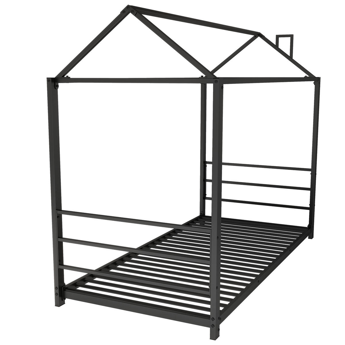 PATURI CASĂ Albă - negru, metal (203/160/95cm) - Urban Meuble