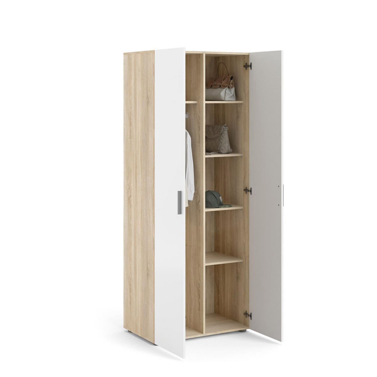 KLEIDERSCHRANK Eiche Dekor - Eiche Wotan, Holzwerkstoff (79/201/50cm) - ebuy24