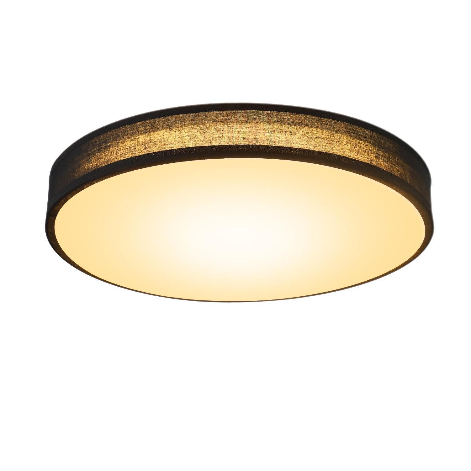 DECKENLEUCHT LED 12W 3000K Stoffschirm Modern Rund Ø30CM - Grau, Kunststoff (30/30/5cm) - ZMH