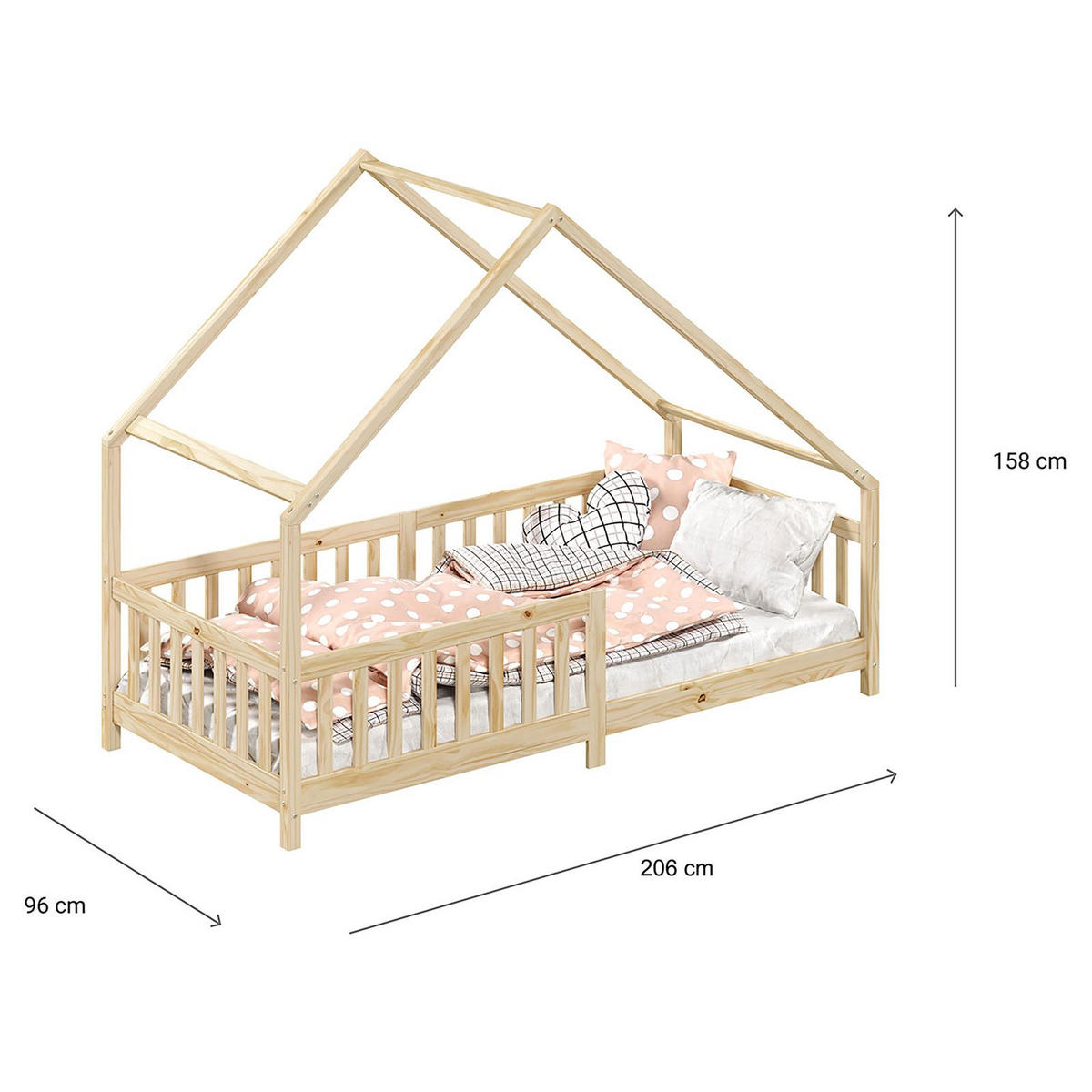 HAUSBETT CORA 90x200 cm natur - Naturfarben, Holz (96/158/206cm) - IDIMEX