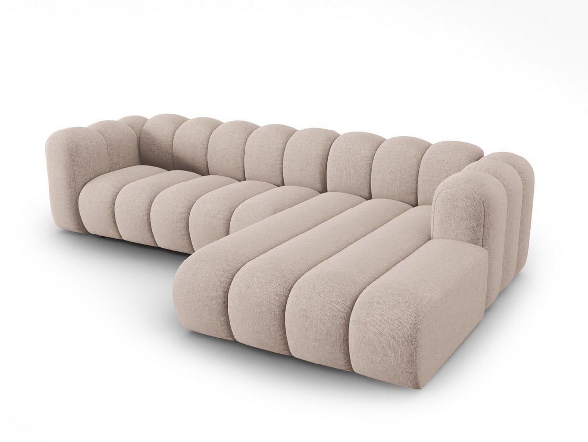 ECKSOFA modular rechts Lupine aus Chenille-Stoff beige 4 Sitzplätze - Beige, Textil (177/290cm) - Micadoni