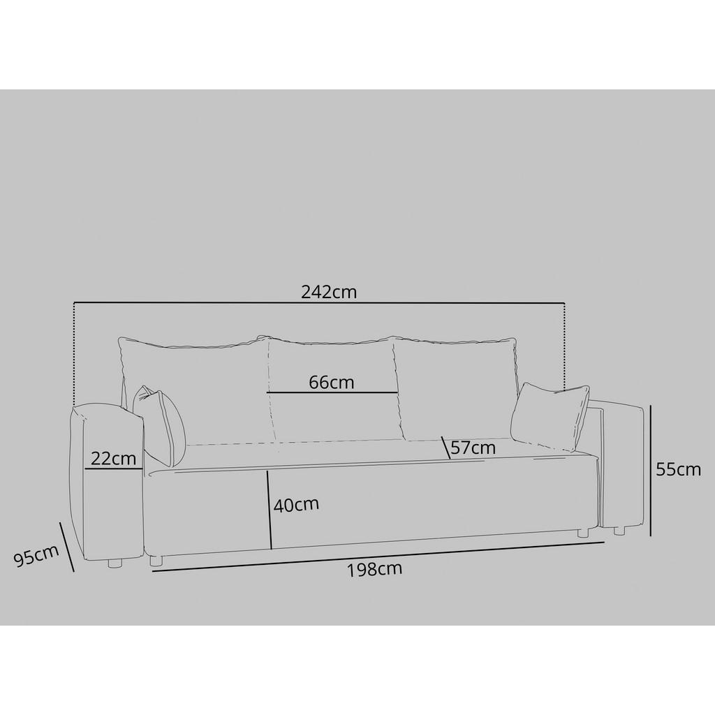 Thumbnail - Sofa, Rost, Holzwerkstoff, 3-Sitzer, 242x85x95 cm, Wohnzimmer, Sofas & Couches, Schlafsofas