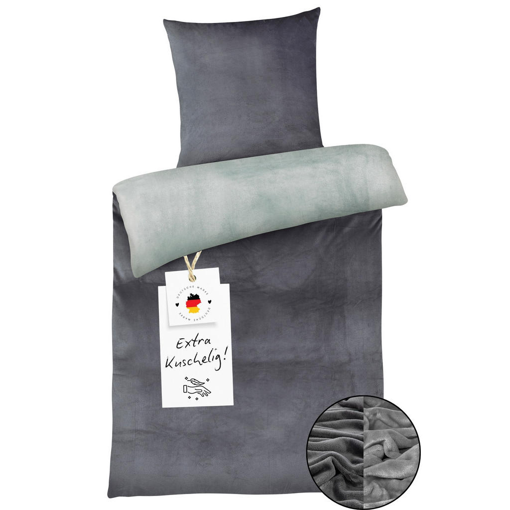 Thumbnail - Carpe Sonno Winter-Bettwäsche, Silber, Textil, Uni, 155x220 cm, Oeko-Tex® Standard 100, Schlaftextilien, Bettwäsche, Bet...