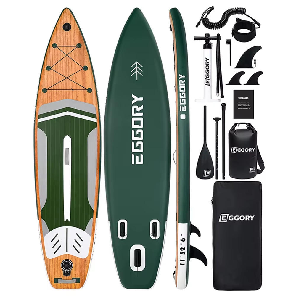 PADDLE BOARD 335x81x15 cm SUP Rutschfest Stand Up - Grün, Kunststoff (81/335/15cm) - Kaket