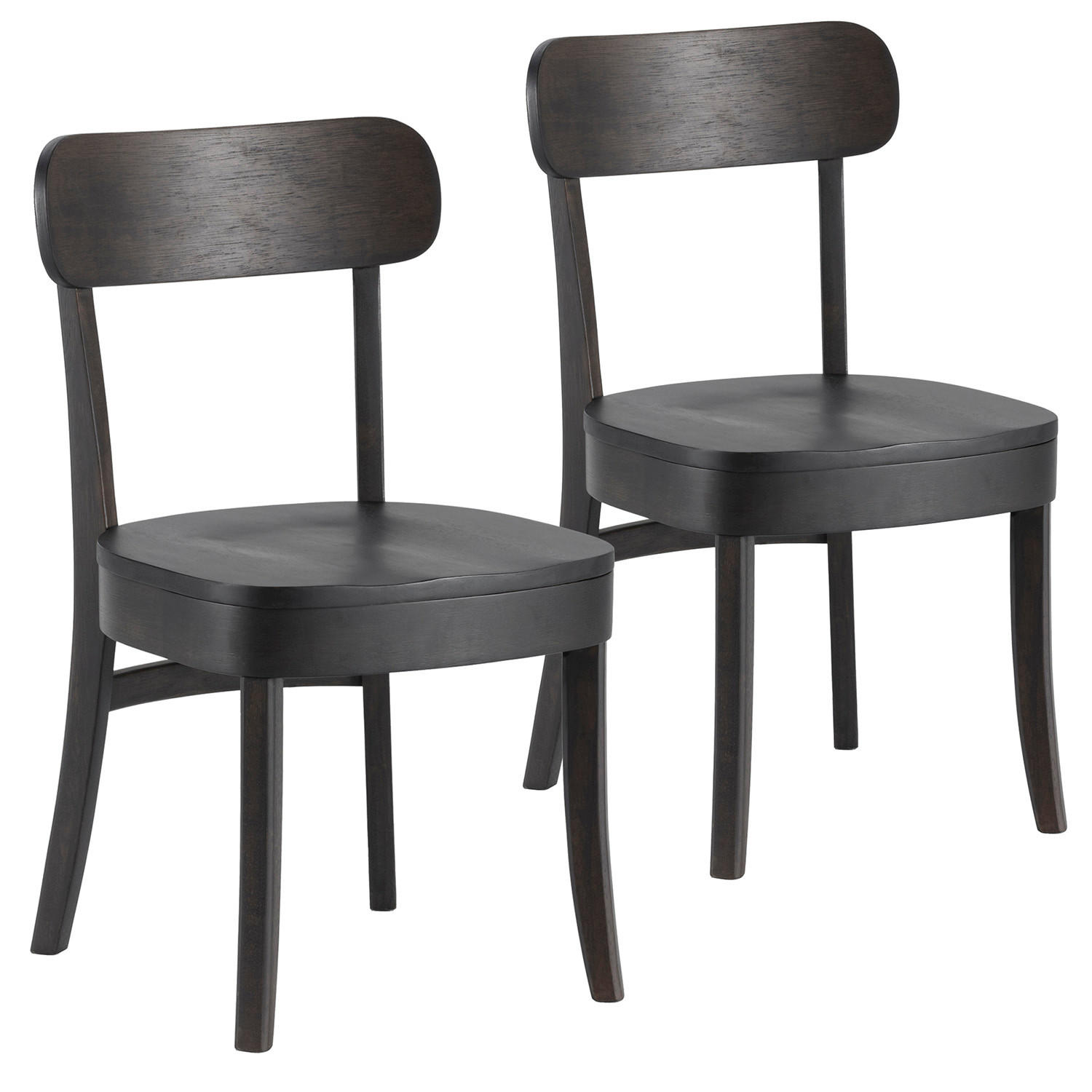 STUHL-SET 2 Nala Schwarz, Massivholz - Schwarz, Holz (45/83/49cm) - VS Venta-stock