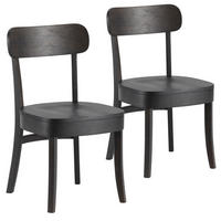 STUHL-SET 2 Nala Schwarz, Massivholz - Schwarz, Holz (45/83/49cm) - VS Venta-stock