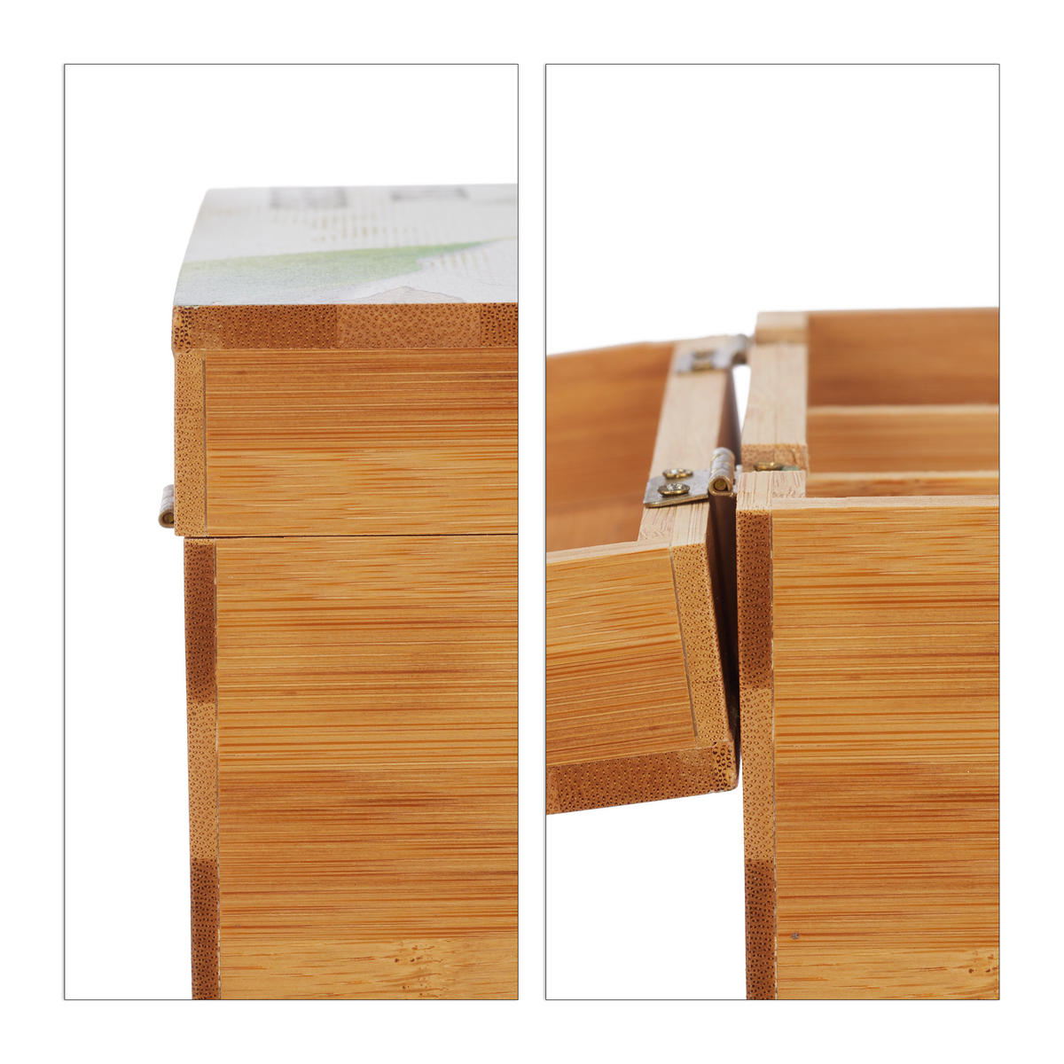 TEEBOX - Hellbraun, Holz (22/9.5/18.5cm) - Relaxdays