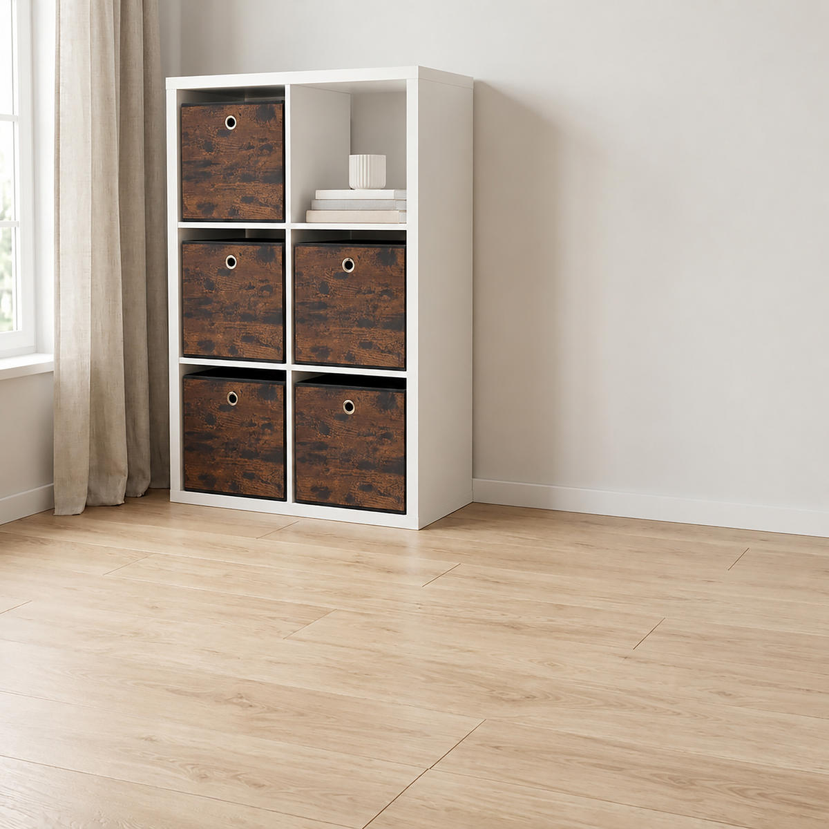 KRABICE Černá Sada-6-ks skládací - černá, textil/papír (30/30/30cm) - Relaxdays