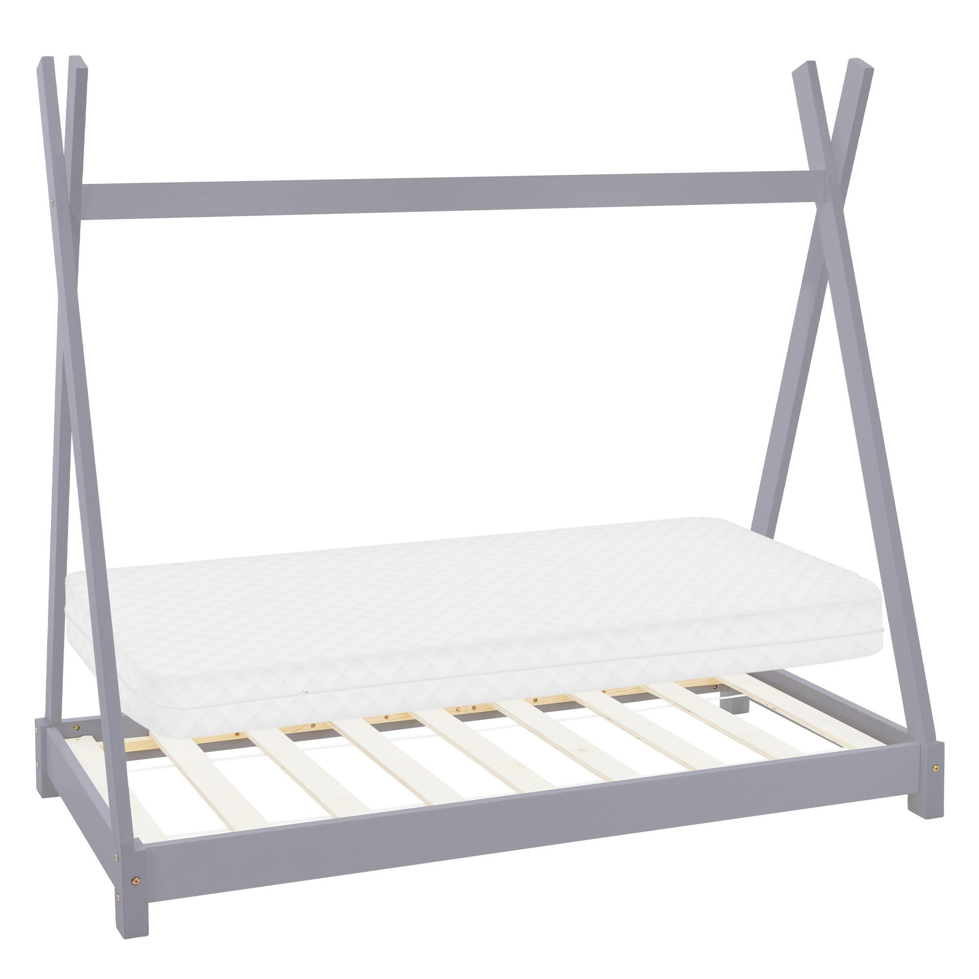ML-DESIGN DĚTSKÁ POSTÝLKA Tipi s matrací 70x140 cm světle šedá