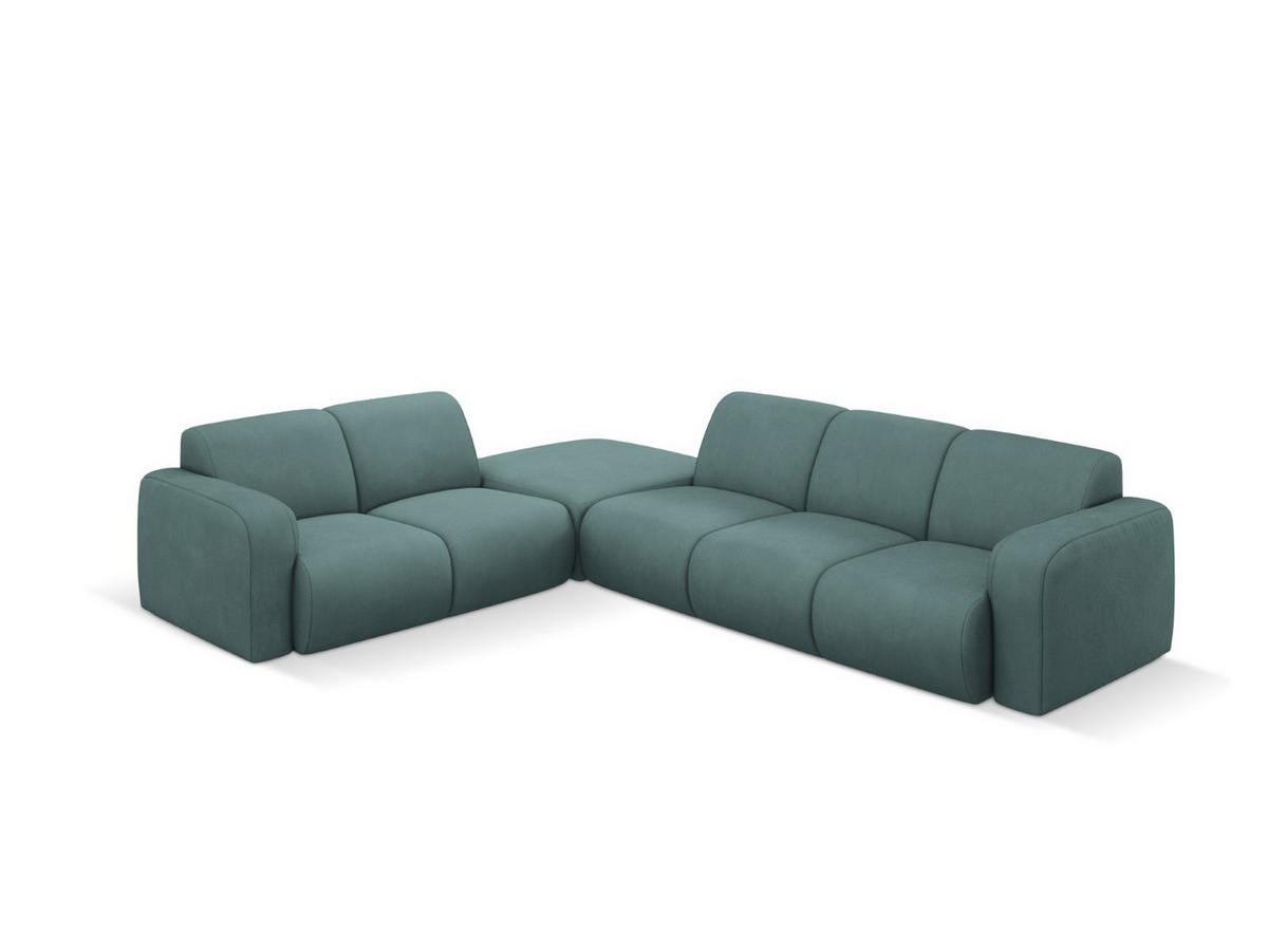 ECKSOFA links Molino aus strukturiertem Stoff meergrün 6 Sitzplätze - Smaragdgrün, Textil (250/315cm) - Micadoni