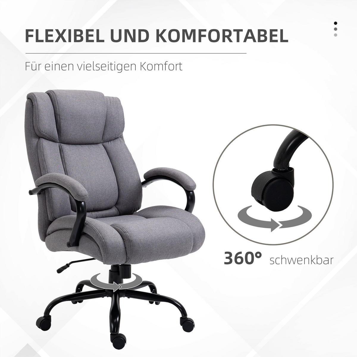 BÜROSTUHL Schreibtischstuhl höhenverstellbar Belastbarkeit 220 kg Hellgrau - Hellgrau, Kunststoff (72.5/118/83cm) - Vinsetto