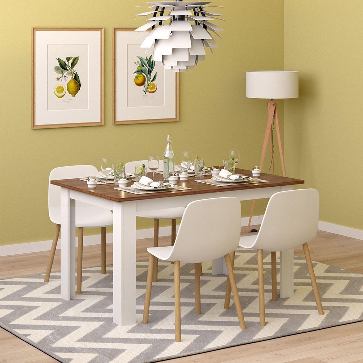 ESSTISCH Karlos Nussbaum 140 x 90 cm - Walnussfarben, Holzwerkstoff (90/140/76cm) - Vicco