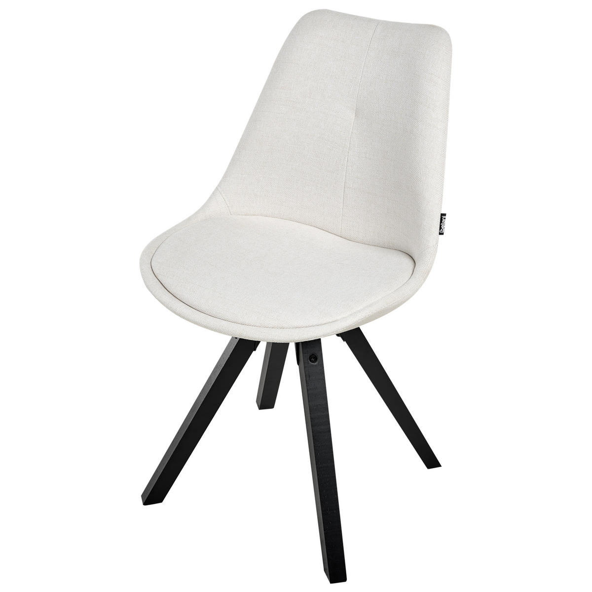 ESSZIMMERSTUHL 2er-Set Hellbeige Hedley - Beige/Schwarz, Textil (48/86/58cm) - Beliani