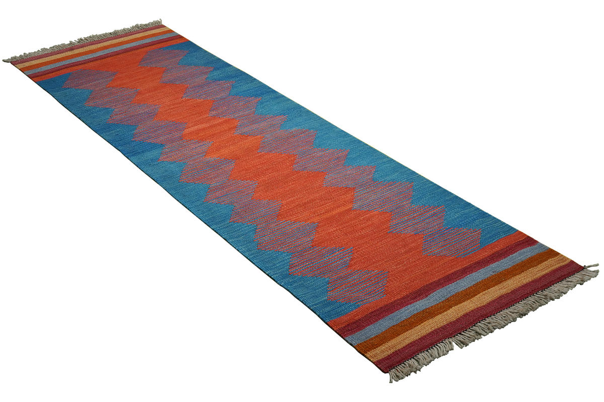 HANDWEBTEPPICH Kelim Gashgai Mehrfarbig 198/60 cm Schurwolle - Multicolor, Textil (60/198cm) - Looma