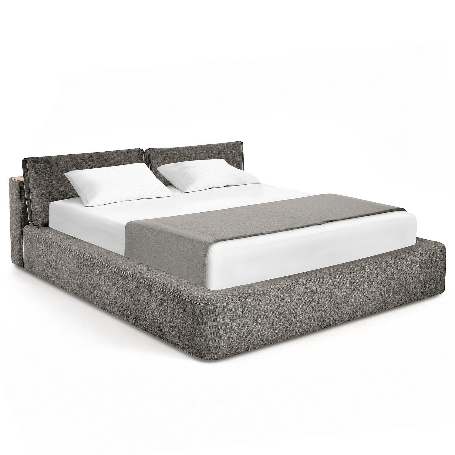 POLSTERBETT - Dunkelgrau, Textil (140/200cm) - home24