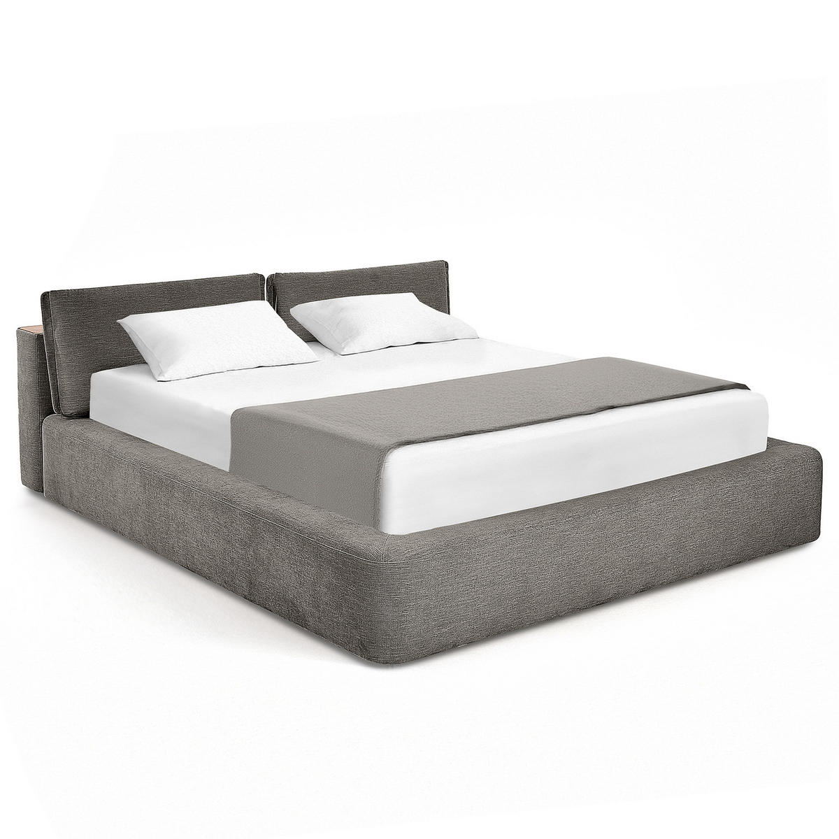 POLSTERBETT - Dunkelgrau, Textil (140/200cm) - home24